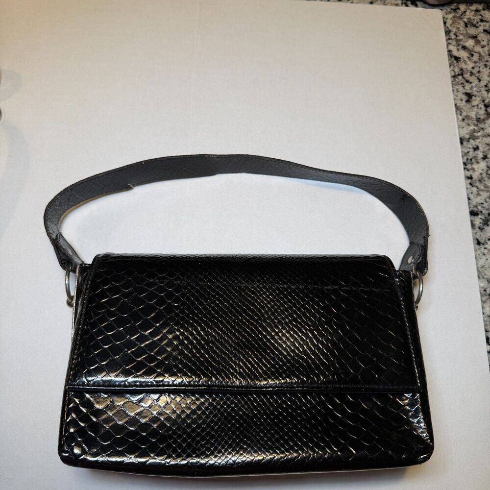 RARE Style 1960's Dofan France Black Leather Purse
